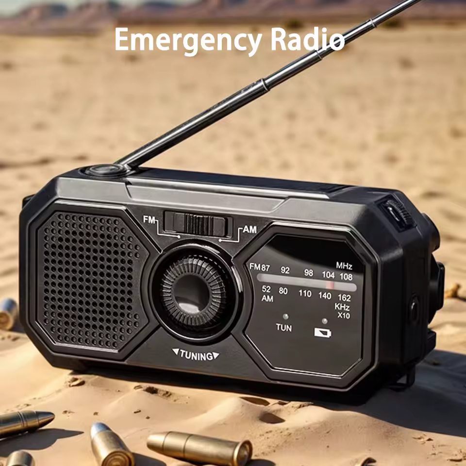 Radio de Emergencia con manivela Solar